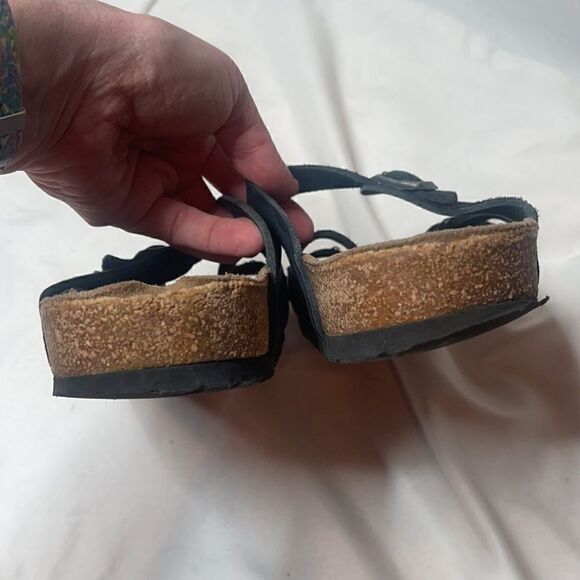 Birkenstock Florida Three-Strap Navy Leather Sandal Shoes. Size 38 (7/7.5). - Picture 5 of 7